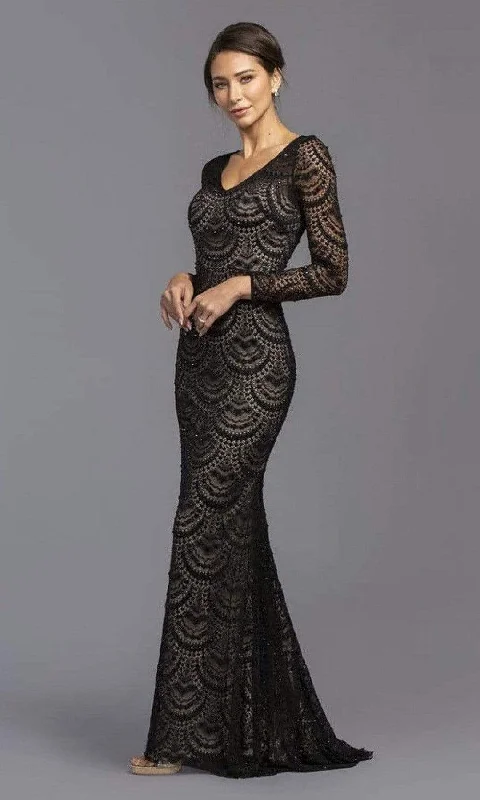 Online Only Aspeed Design - L2190 Formal Body Flattering Lace Long Dress