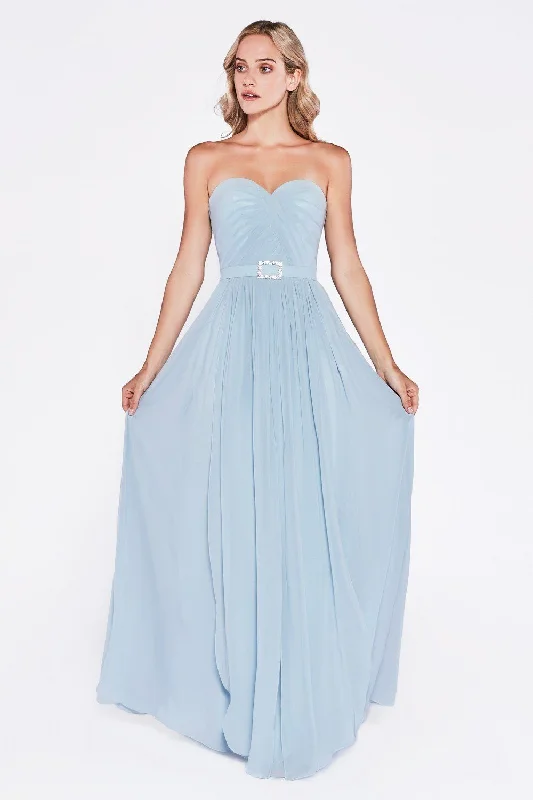 Unbeatable Prices Long Strapless Chiffon Dress by Cinderella Divine C7460