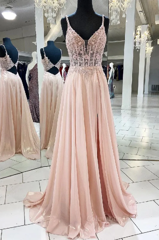 Midnight Madness Pink v neck lace chiffon long Corset Prom dress, pink Corset Formal dress outfit Midnight Madness Pink v neck lace chiffon long Corset Prom dress, pink Corset Formal dress outfit