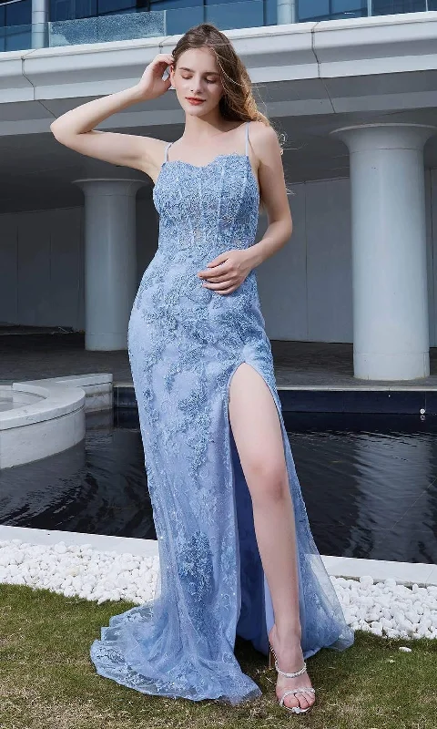 Massive Deals J'Adore Dresses - J20007 Lace Ornate Gown with Slit