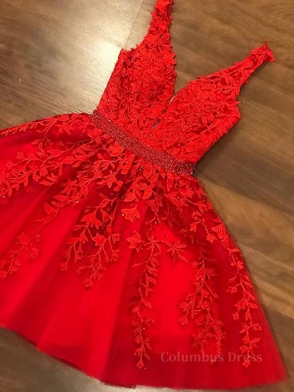 Online Only A Line V Neck Short Red Lace Corset Prom Dresses, Short Red Lace Corset Formal Corset Homecoming Dresses outfit Online Only A Line V Neck Short Red Lace Corset Prom Dresses, Short Red Lace Corset Formal Corset Homecoming Dresses outfit