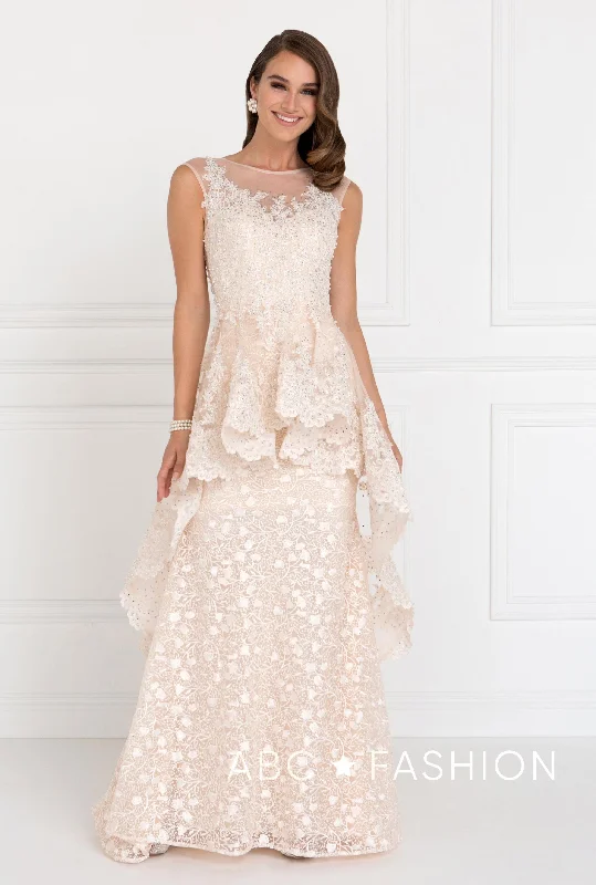 Buy More, Save More Long Sleeveless Lace Dress by Elizabeth K GL1584