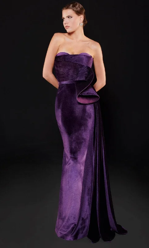 Great Deals MNM COUTURE N0520 - Sweetheart Velvet Evening Dress