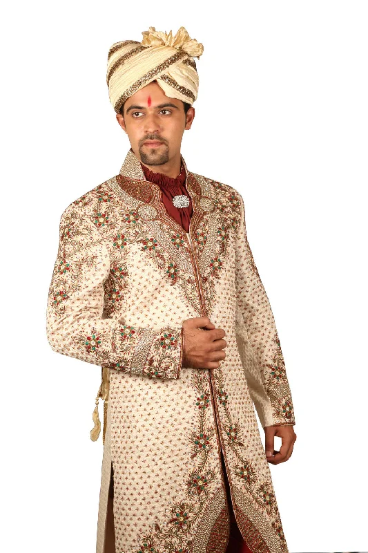 Today Only Remarkable Royal Indian Wedding Straw Sherwani For Men