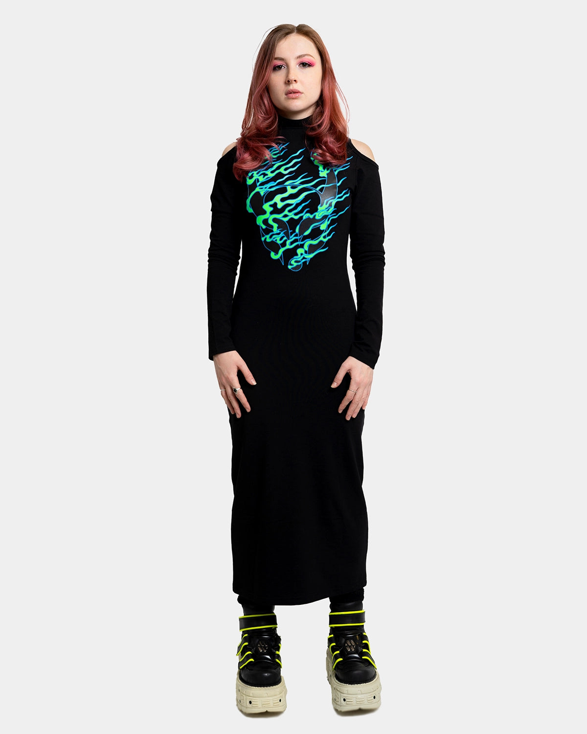 Closeout DRAGONITE LONG SLEEVE DRESS BLACK