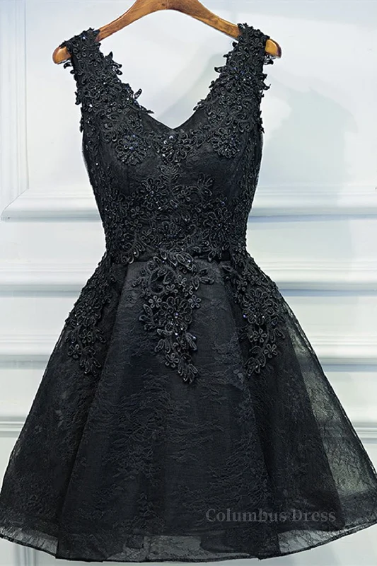 Super Sale V Neck Short Black Lace Corset Prom Dresses, Black Lace Corset Homecoming Dresses, Short Black Corset Formal Evening Dresses outfit Super Sale V Neck Short Black Lace Corset Prom Dresses, Black Lace Corset Homecoming Dresses, Short Black Corset Formal Evening Dresses outfit