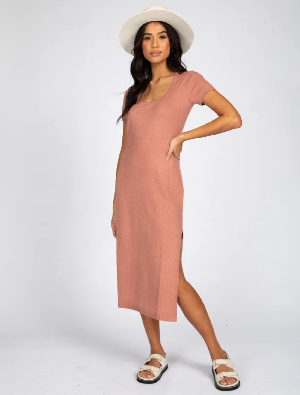 Unbeatable Prices Rusty USA Sunday Ss Midi Dress Knit Italian Clay ITALIAN CLAY