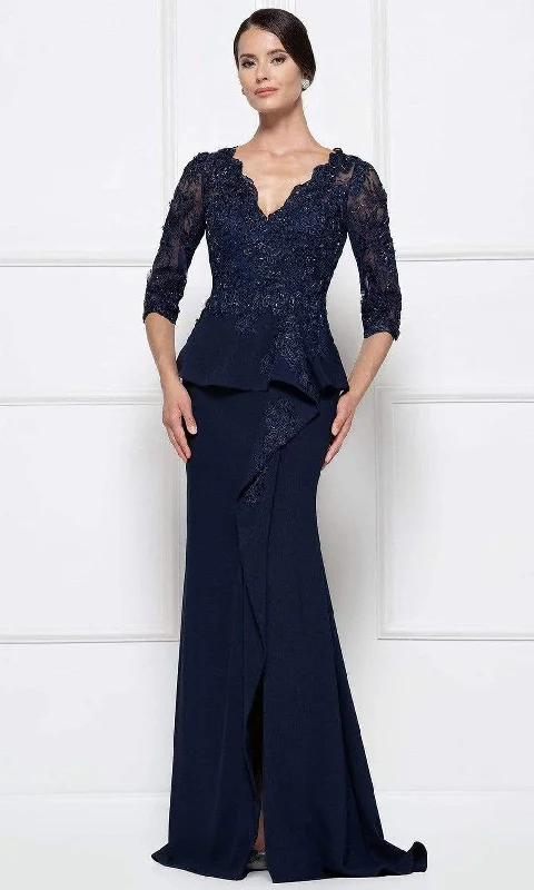 Savings Galore Rina Di Montella - RD2685 Embroidered Scalloped V-neck Sheath Dress
