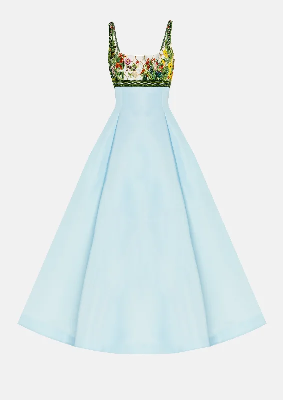 Online Specials Pia Dress Embroidered Conservatoire Sky Block