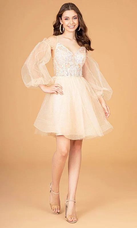 Crazy Deals Elizabeth K GS3095 - Tulle Bell Sleeves Cocktail Dress