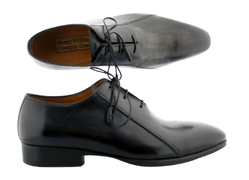 Steals and Deals Oscar William Grey/Black Fulham Palace Men's Luxury Classic Leather Shoes Steals and Deals Oscar William Grey/Black Fulham Palace Men's Luxury Classic Leather Shoes