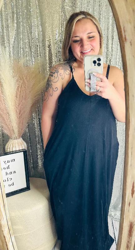 Season Finale Sale 2 : Zenana - Tank Flowy Maxi Dress With Pockets