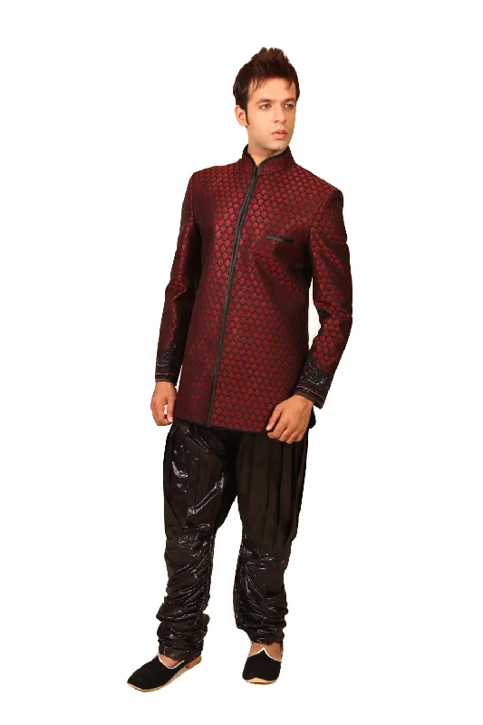 Extra Savings Modern Maroon Indowestern Sherwani for Men