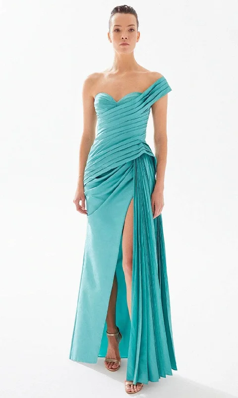 Final Markdown Tarik Ediz 98324 - One-Shoulder Fitted Bodice Evening Gown