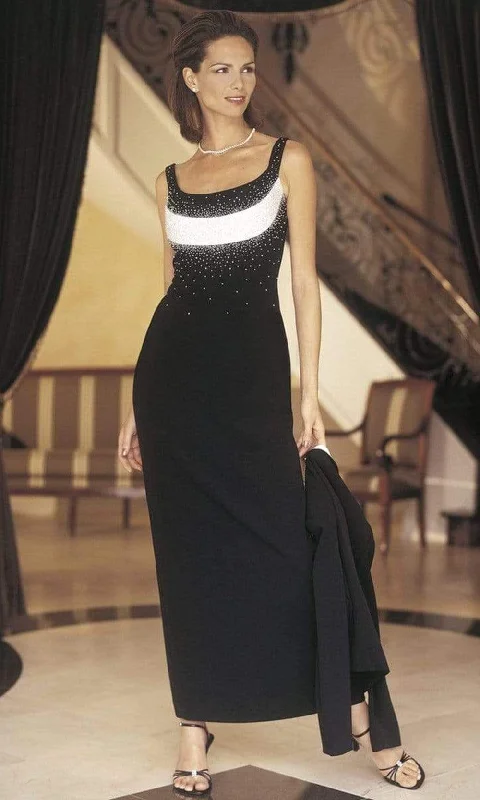 Now or Never Alexander by Daymor - Beaded Scoop Neck Column Dress 6121