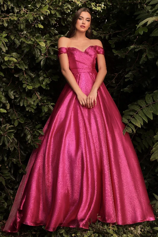Deal Alert Off Shoulder Organza Gown by Cinderella Divine J822