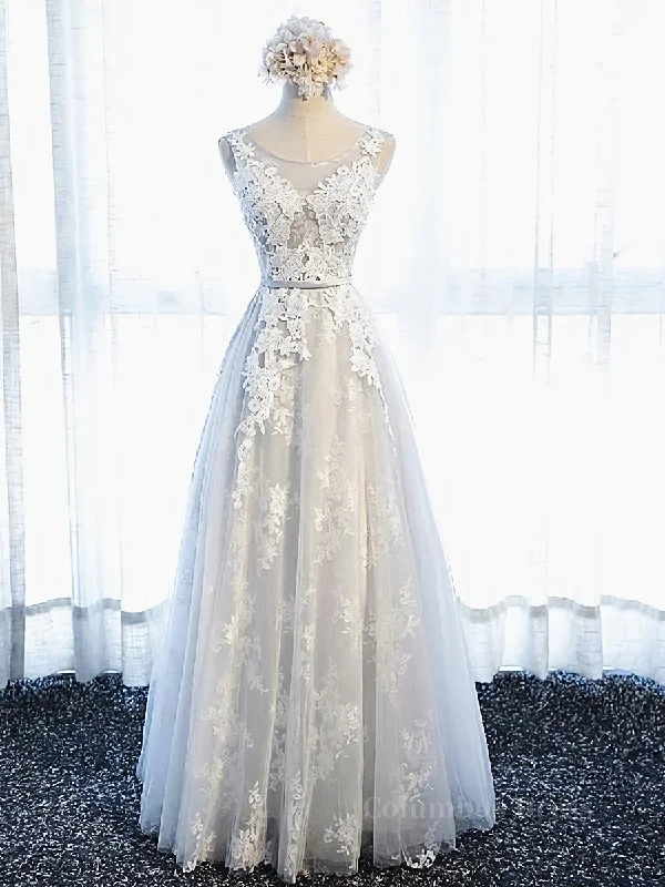 Mega Deal Round Neck Gray Lace Corset Prom Dresses with Corset Back, Gray Lace Corset Formal Evening Corset Bridesmaid Dresses outfit Mega Deal Round Neck Gray Lace Corset Prom Dresses with Corset Back, Gray Lace Corset Formal Evening Corset Bridesmaid Dresses outfit