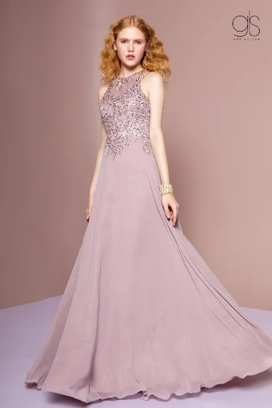 Special Savings Long Embroidered A-line Dress by Elizabeth K GL2680