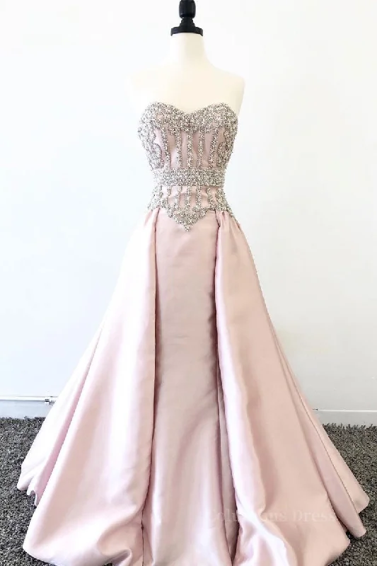 Fantastic Offers pink sweetheart neck beads long Corset Prom dress, pink evening dress outfit Fantastic Offers pink sweetheart neck beads long Corset Prom dress, pink evening dress outfit
