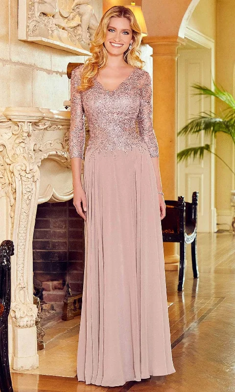 Exclusive Savings Mori Lee 72524 - Quarter Sleeve Embellished Fitted Bodice Prom Dress