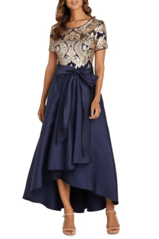 Early Access R&M Richards 5492 - Sequined Illusion Scoop Evening Dress