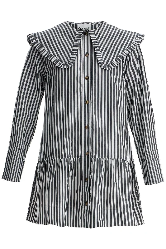 Don't Miss Ganni big collar mini shirt dress