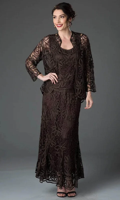 Midnight Madness Soulmates D9122 - Flower Lace Crochet Three Pieces Evening Gown