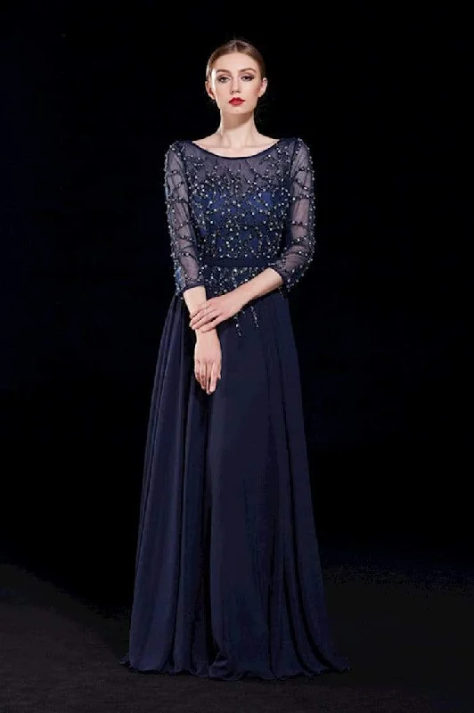 Deep Discounts J'Adore Dresses - J12061 Bead Embellished A-Line Evening Dress