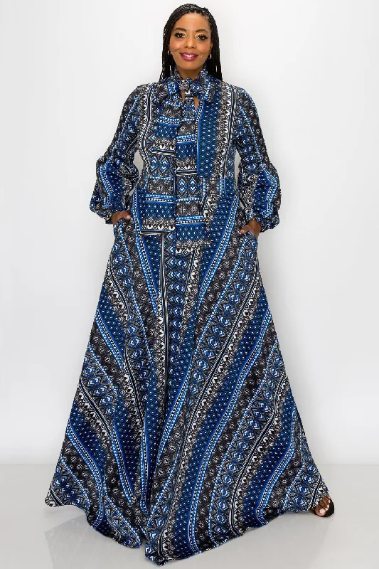 Blue Ethnic Print