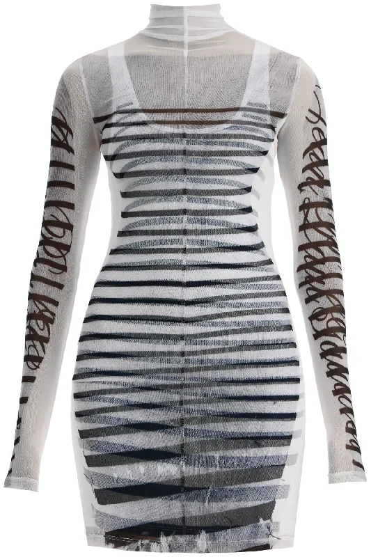 Deal Frenzy JEAN PAUL GAULTIER double layer mini dress with marinière print