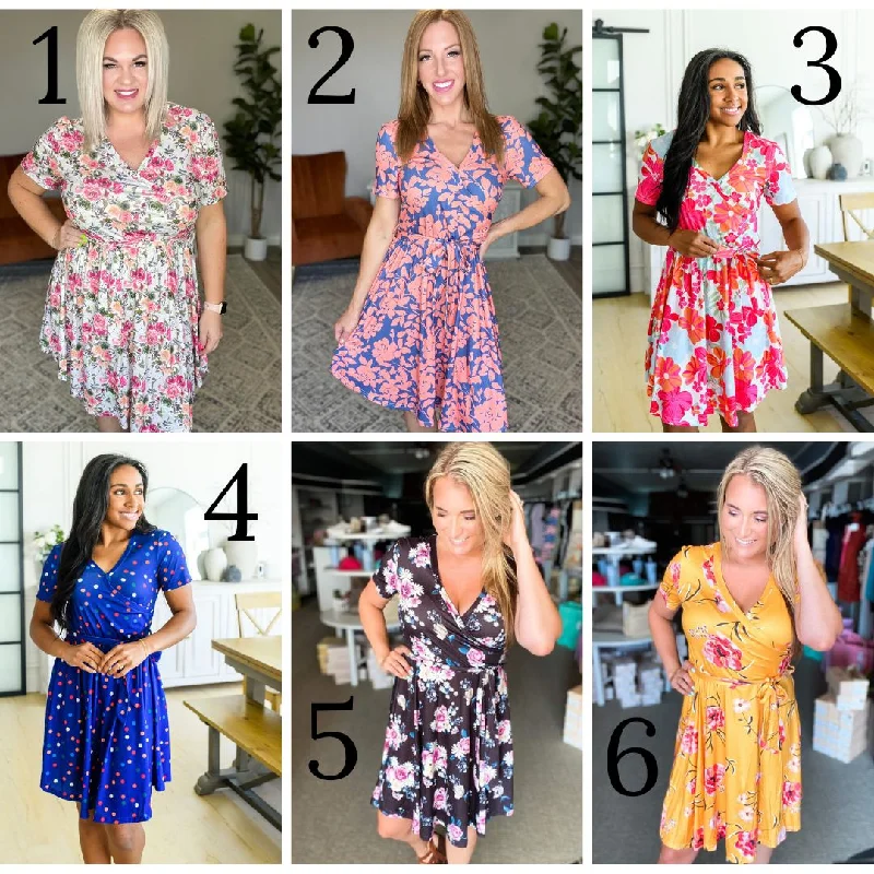 Mega Deal Caroline Wrap Dress in Six Colors