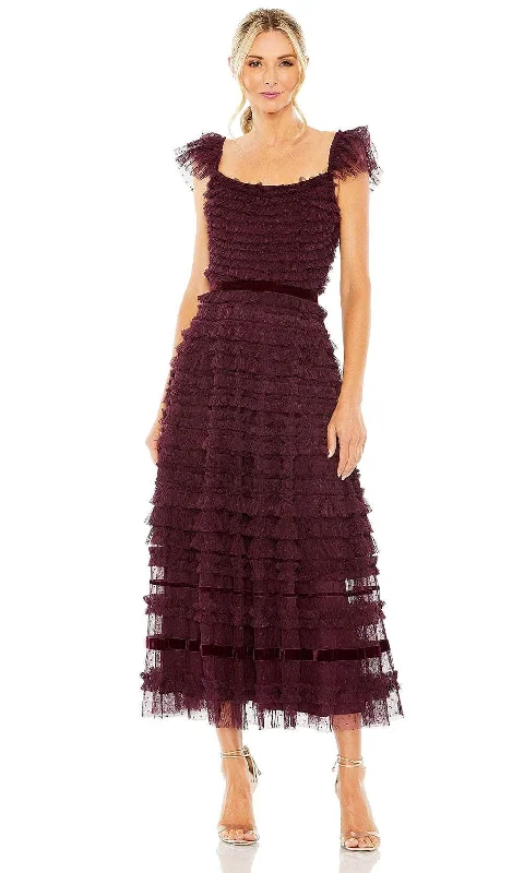 Exclusive Deal Mac Duggal 8054 - Tea Length Ruffle Tiered Dress