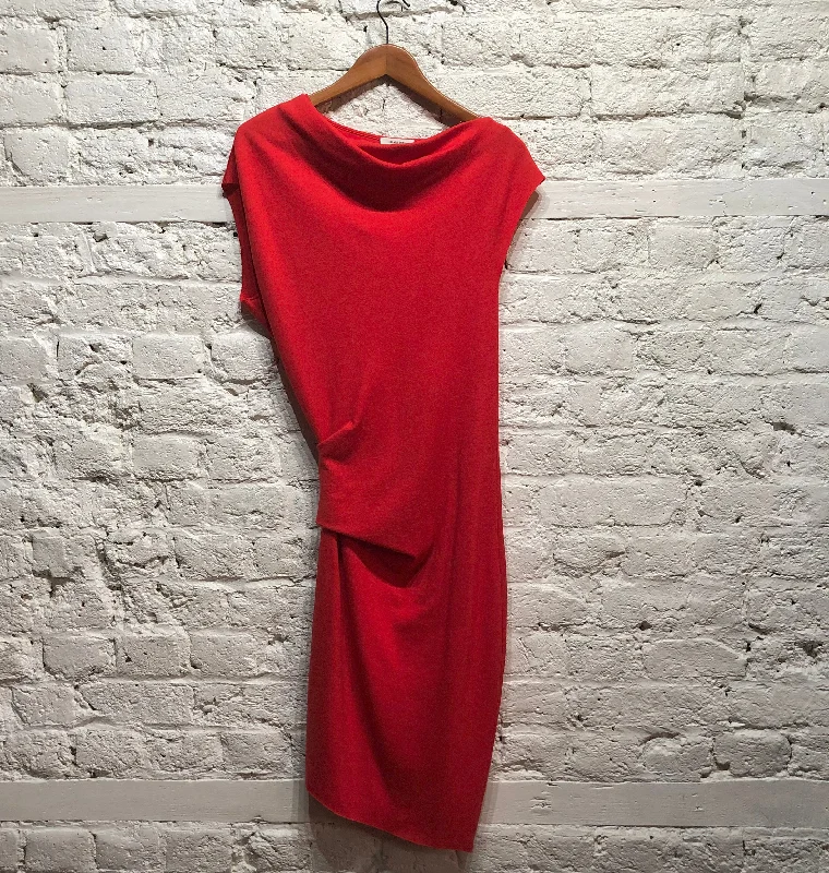 New Markdowns HELMUT LANG 
RED WOOL DRESS