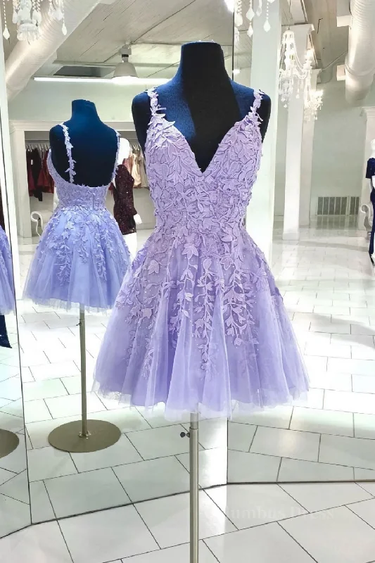 Seasonal Sale Purple v neck tulle lace short Corset Prom dress lace cocktail dress outfit Seasonal Sale Purple v neck tulle lace short Corset Prom dress lace cocktail dress outfit