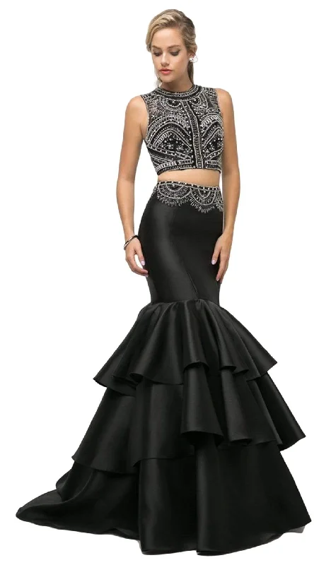 Holiday Sale Cinderella Divine - 83903 Two Piece Beaded Tiered Mermaid Dress