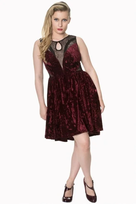 Savings Galore Shadow Angel Burgundy Dress