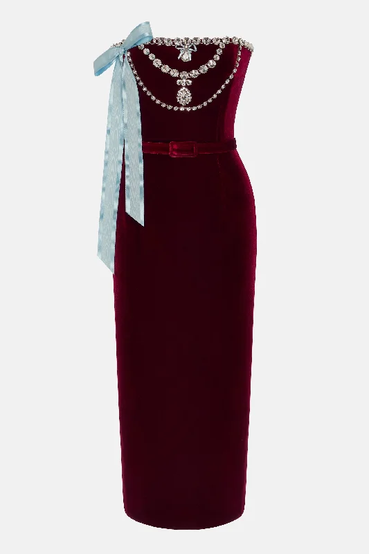 Year-End Clearance Karlowe Dress Embroidered Ruby