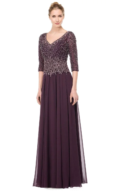 Fantastic Offers Marsoni by Colors - M165 Illusion Lattice Motif A-Line Gown
