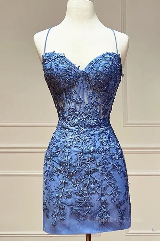 Quick Sale Sweetheart Neck Short Blue Lace Corset Prom Dresses, Short Blue Lace Corset Formal Corset Homecoming Dresses outfit Quick Sale Sweetheart Neck Short Blue Lace Corset Prom Dresses, Short Blue Lace Corset Formal Corset Homecoming Dresses outfit