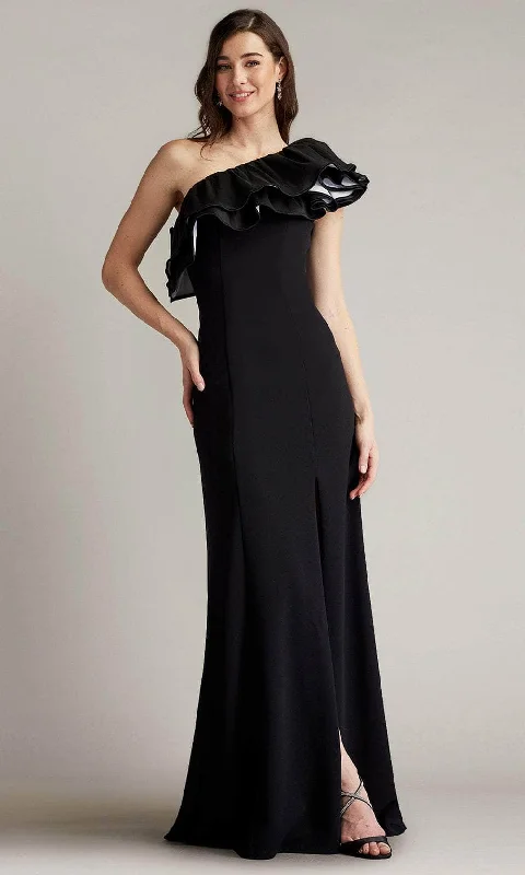 Early Bird Discount Tadashi Shoji CY24383LX - Roni One-Shoulder Ruffle Sheath Gown