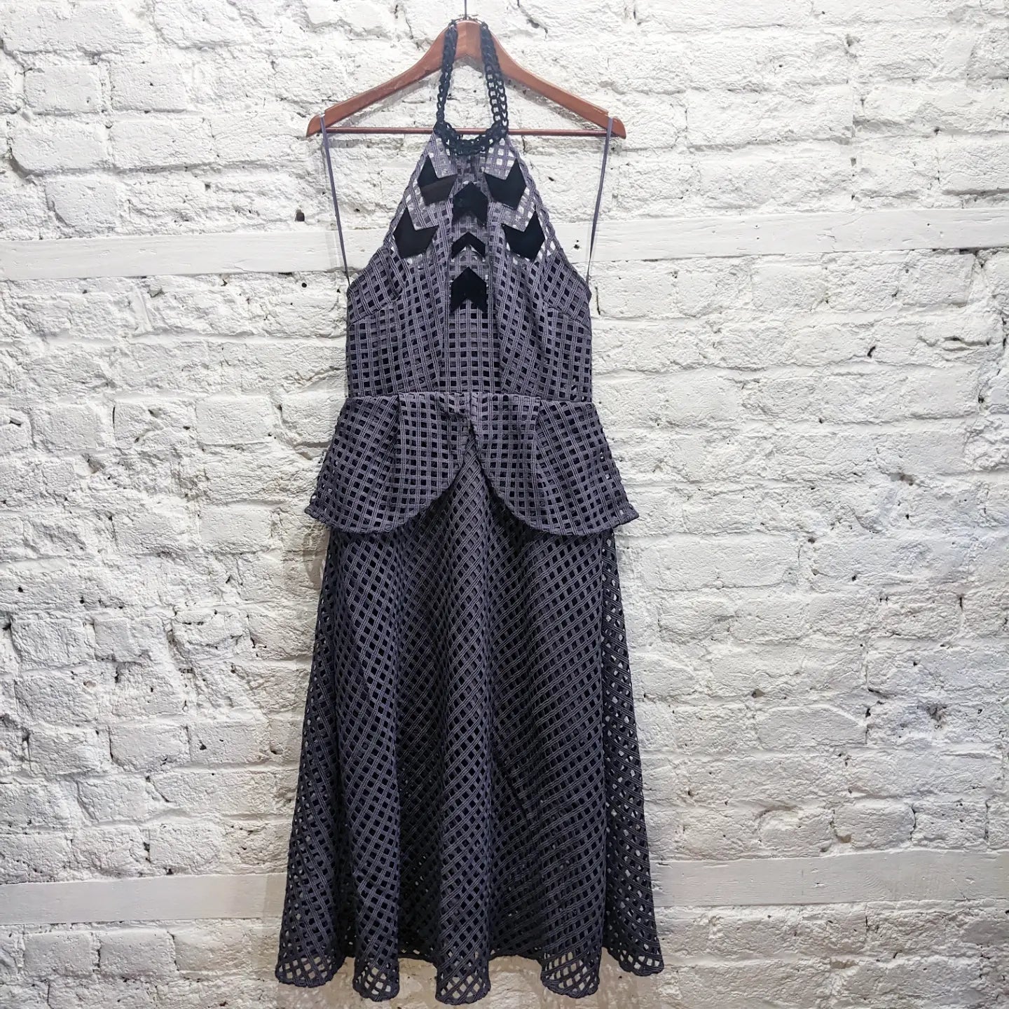 Weekend Deal SELF PORTRAIT
PURPLE HALTER NECK LASER CUT DRESS