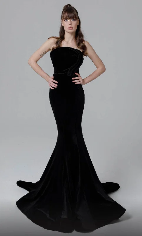Fantastic Deals MNM Couture N0450 - Strapless Velvet Evening Gown