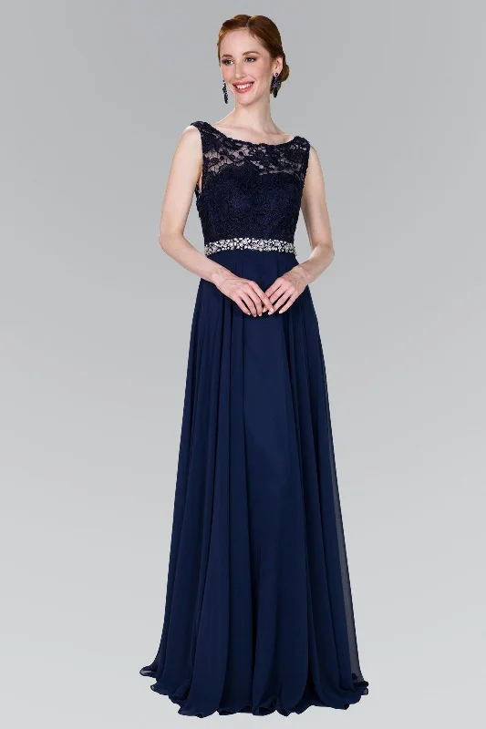 Big Discounts Long Lace Bodice Chiffon Dress by Elizabeth K GL2420