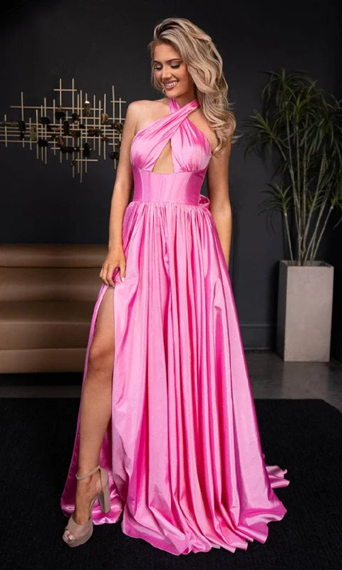 Special Offer Rachel Allan 70689 - Sleeveless Halter Prom Gown