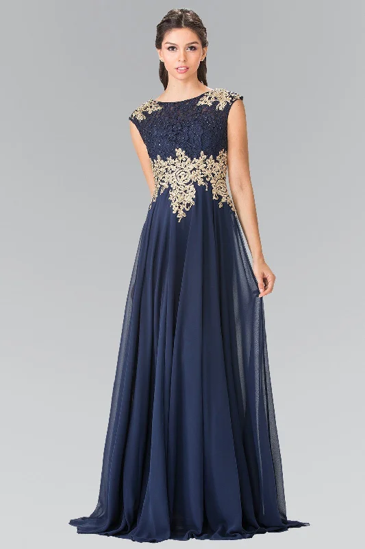 Deal Explosion Long Cap Sleeve Dress with Lace Top by Elizabeth K GL2228