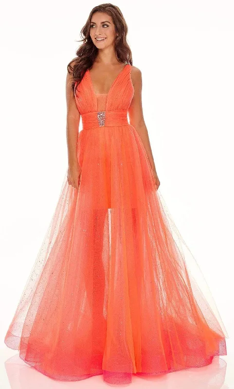 Don’t Miss Out Rachel Allan - 70063 Plunging V Neck Tulle Dress
