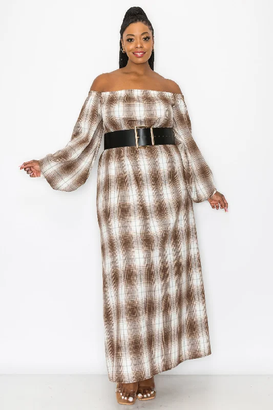 Time-Limited Offer Zoe Flannel Maxi Dress