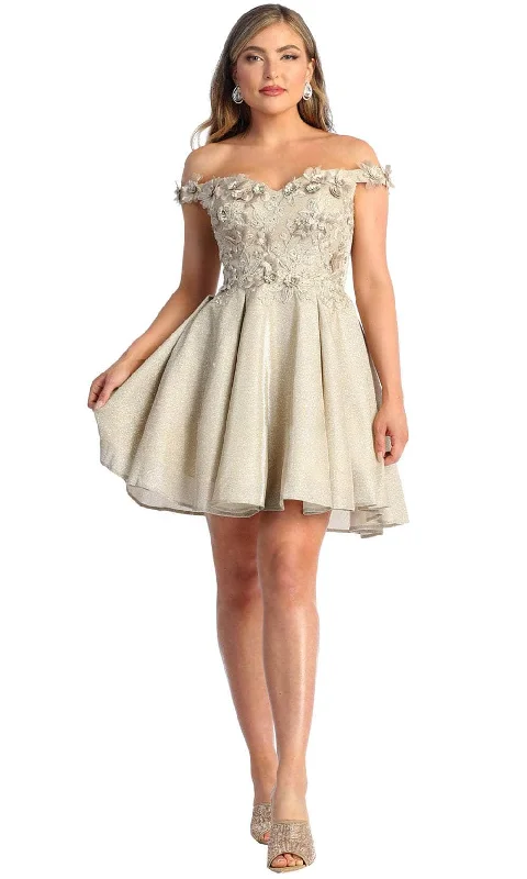 Exclusive Online Offer May Queen MQ1906 - Floral Appliqued Sweetheart Cocktail Dress