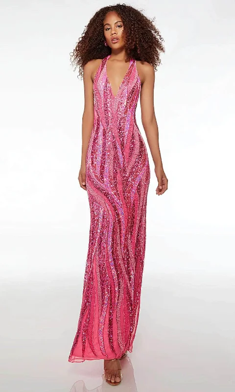 Flash Deals Alyce Paris 61511 - Beaded Plunging Halter Prom Gown