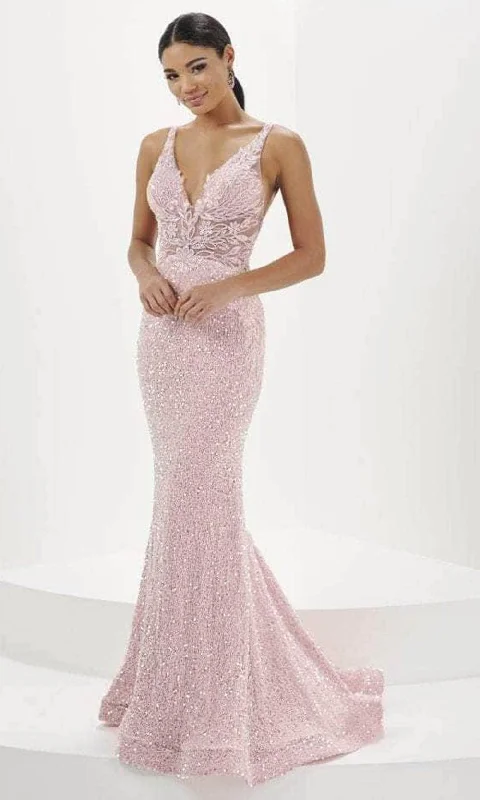 Weekend Special Tiffany Designs 16110 - Floral Appliqued Illusion Evening Gown